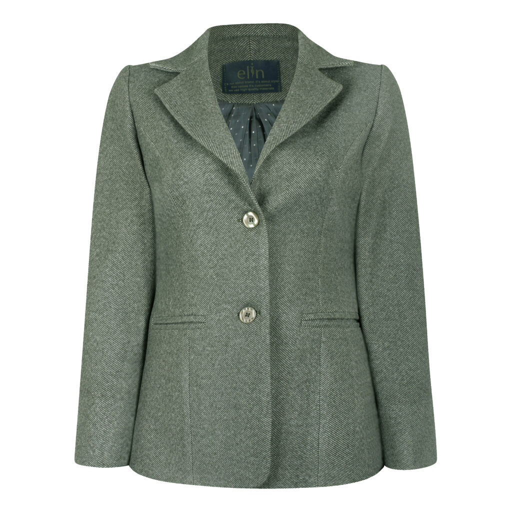 کت رسمی زنانه الین مدل پشمی کد 3-10 رنگ زیتونی