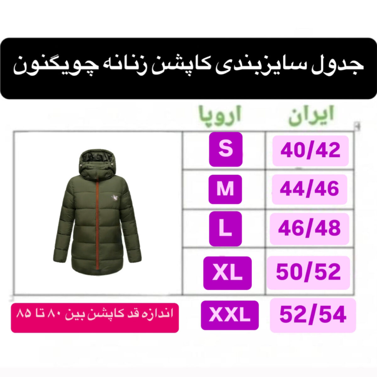 کاپشن زنانه چویگنون مدل Ch2029
