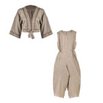 ست کت و سرهمی زنانه مدل MDSS-CH1953 رنگ خاکی