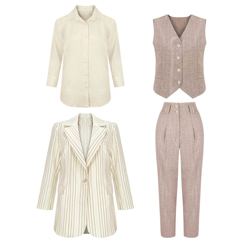 ست چهار تکه لباس زنانه مدل 364 لینن