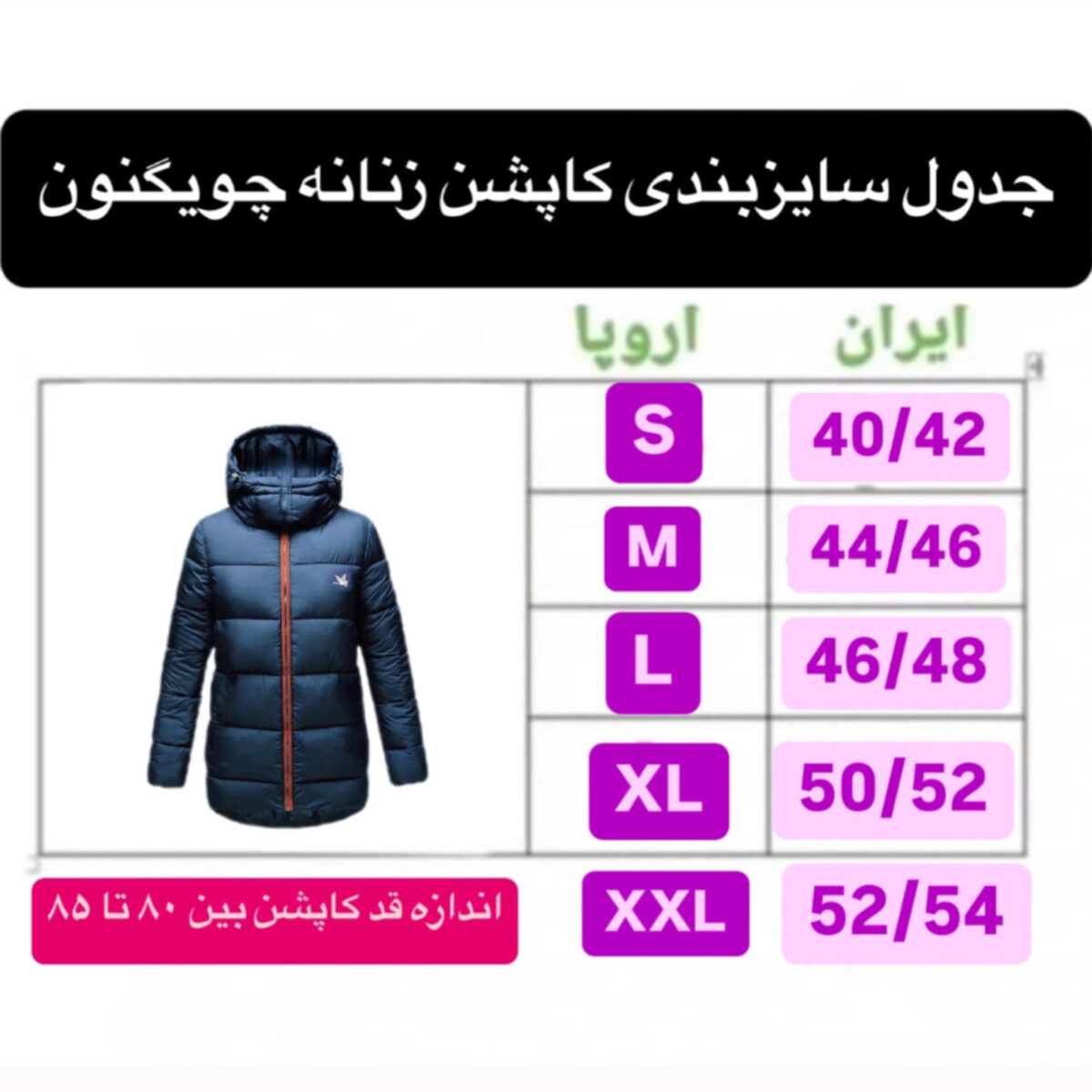 کاپشن زنانه چویگنون مدل Cho2029