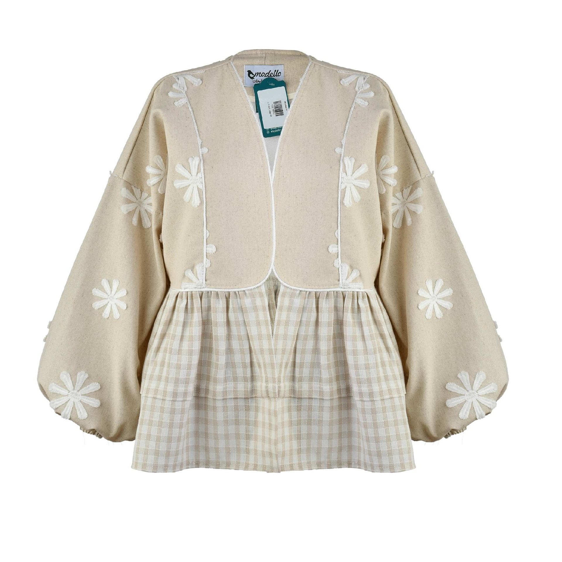 کت زنانه مدل MDSS-CH1705 رنگ کرم کت زنانه مدل MDSS-CH1705 رنگ کرم